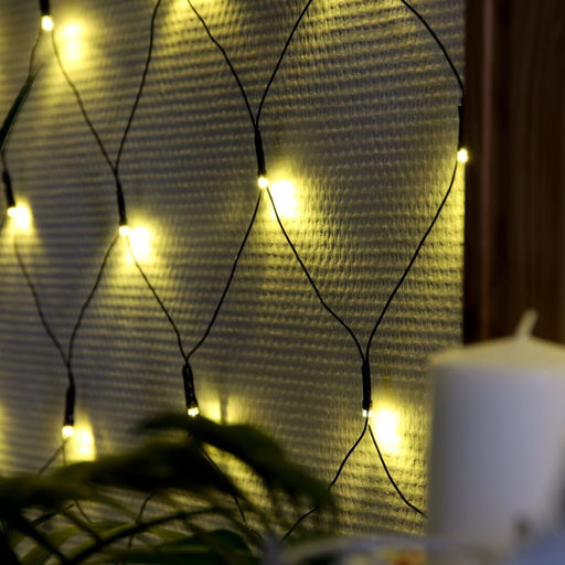 Гирлянда Сеть 2?2 м, IP20, тёмная нить, 224 LED, свечение тёплое белое, 8 режимов, 220 В - Luazon lighting фото 4