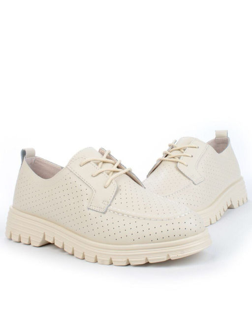 03-PDD161-2 BEIGE Полуботинки женские (натуральная кожа)