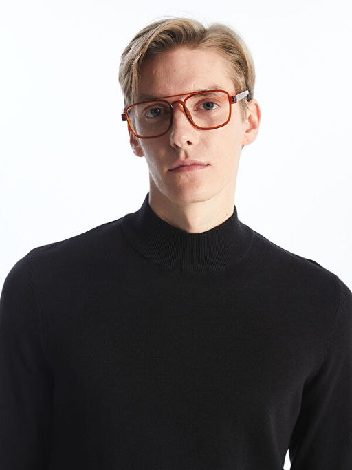 Yar?m Bal?k?? Yaka Erkek Triko Kazak