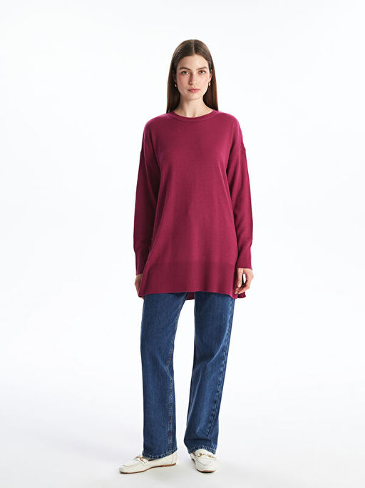 Bisiklet Yaka Kad?n Triko Tunik