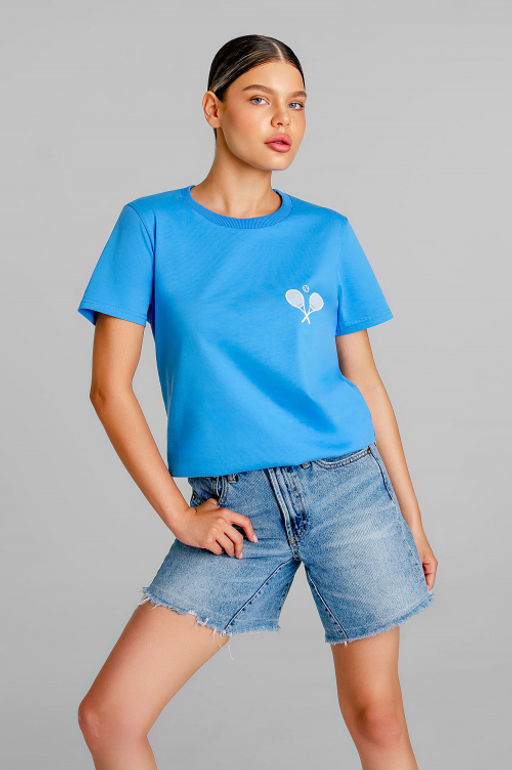 Арт. 3173 Футболка женская 44-52 (5 шт) Цвет:небесный - Калинка фото 14