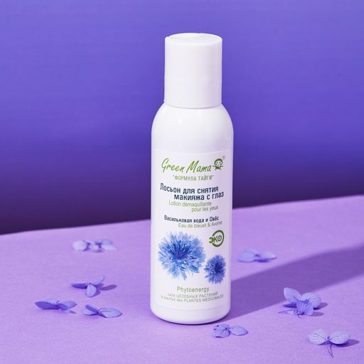 Лосьон д/снятия макияжа с глаз Васильковая вода и овес 100 мл - Green mama фото 2