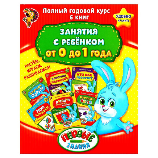 Набор книг на картоне "Первые знания" 6шт. (ш/к44642) в подарочной коробке