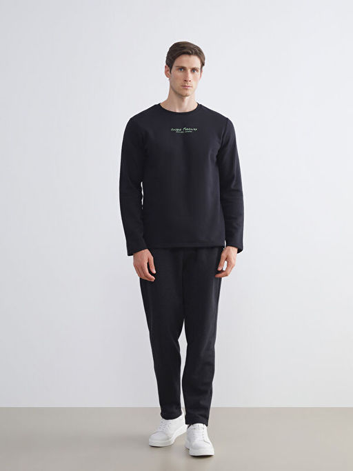 Bisiklet Yaka Erkek Sweatshirt