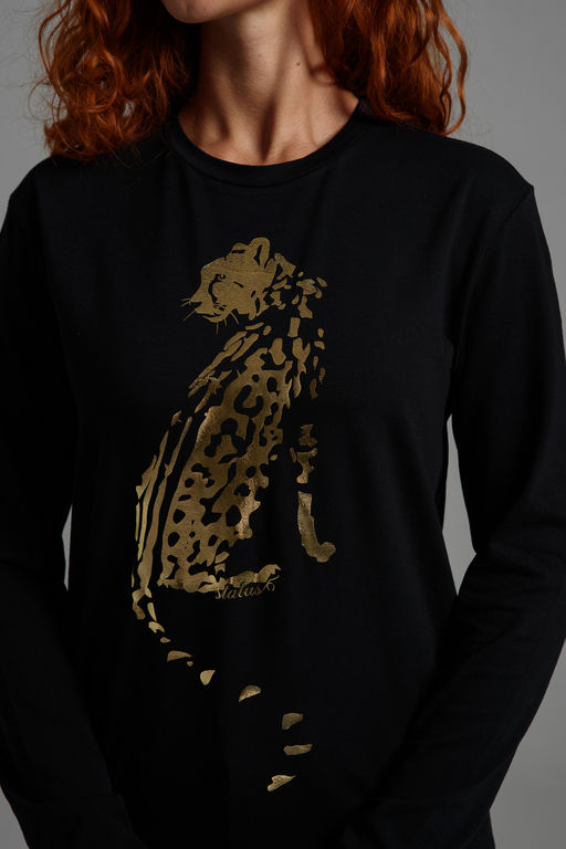 8544 Футболка с длинным рукавом женская (фольга)