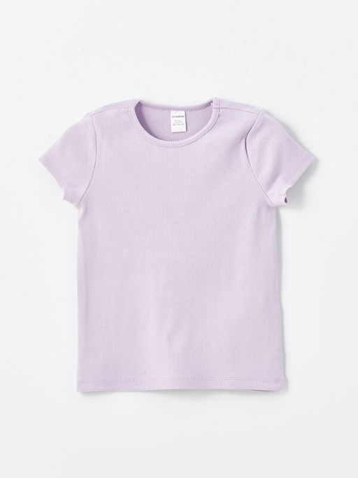 Bisiklet Yaka ?izgili K?z Bebek Ti??rt 3l? - Waikiki фото 3