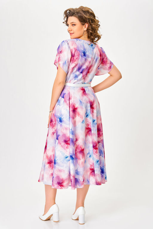 Платье Swallow 829 Принт Розово-голубые цветы фото 10