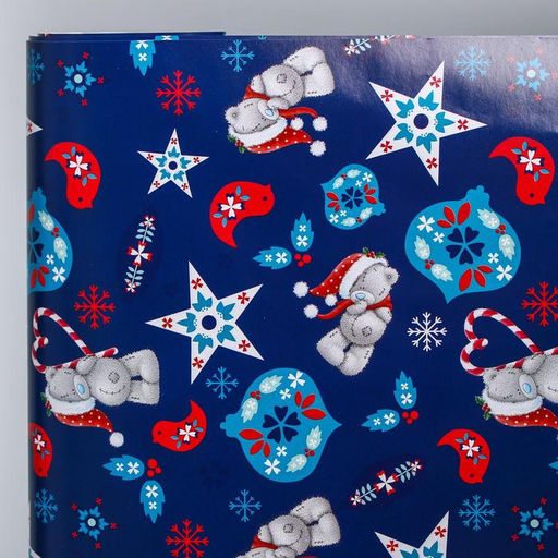 Цена за 10 шт. Бумага упаковочная глянцевая С Новым Годом!, 50 ? 70 см