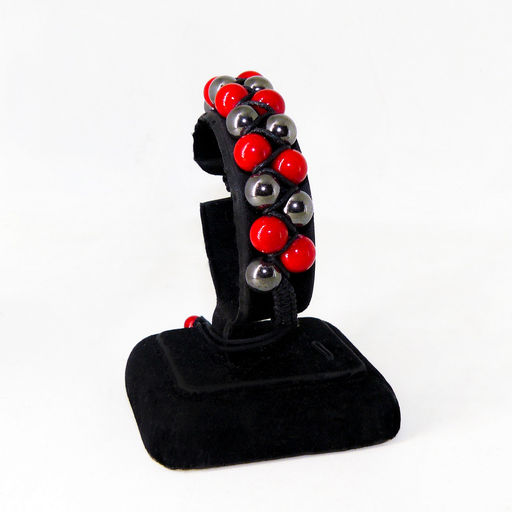 Браслет шамбала из гематита и коралла 18-23 см - Сувенир-камни фото 2