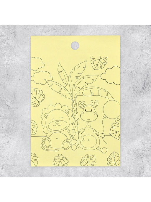 Цена за 10 шт. Наклейки детские «Джунгли», раскраска на обороте, 11×15.5 см