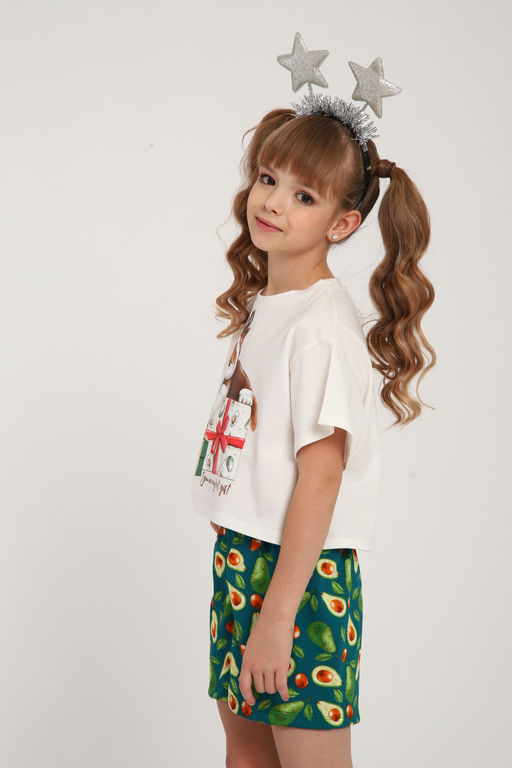 Пижама для девочки ПД-019-073 Кот Новый год