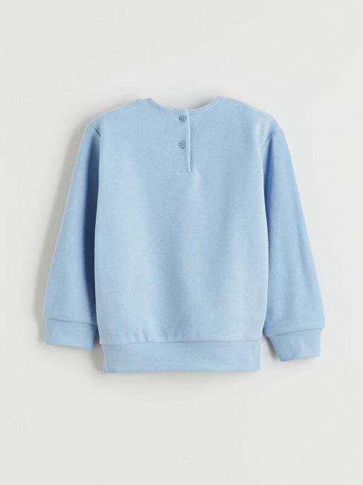 Bisiklet Yaka ?i?ekli K?z ?ocuk Sweatshirt