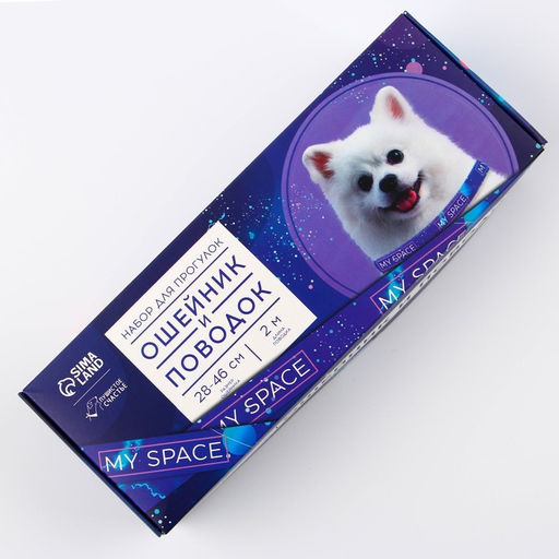 Набор MY SPACE, застёжка - фастекс, поводок 2 м и ошейник 28-46 см - Пушистое счастье фото 10