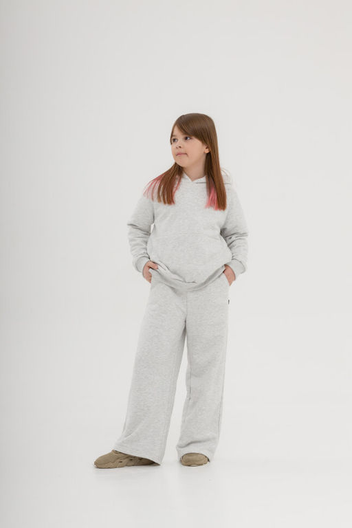 068 Детский костюм с палаццо, серый меланж - Knitka wear фото 3