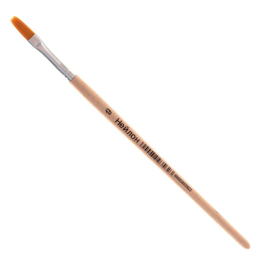 Цена за 10 шт. Кисть для рисования, нейлон, № 9, плоская, деревянная ручка, международный размер