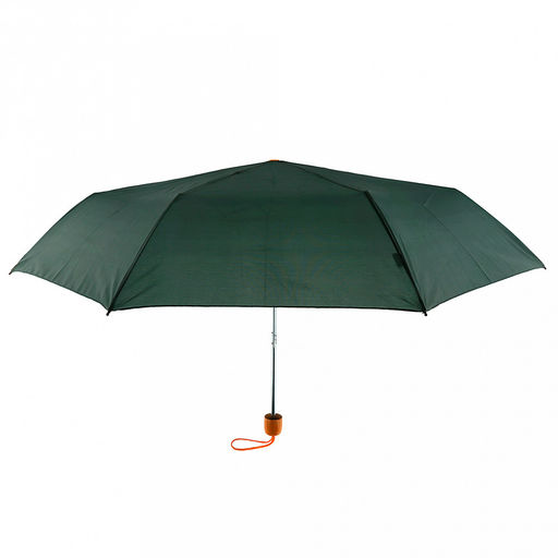Зонт механический "Моно" плащевка, 8 лучей, д/купола 98см, 3 сложения, 24см в сложенном виде, пластмассовая ручка, темно-зеленый, 230гр (Китай)
