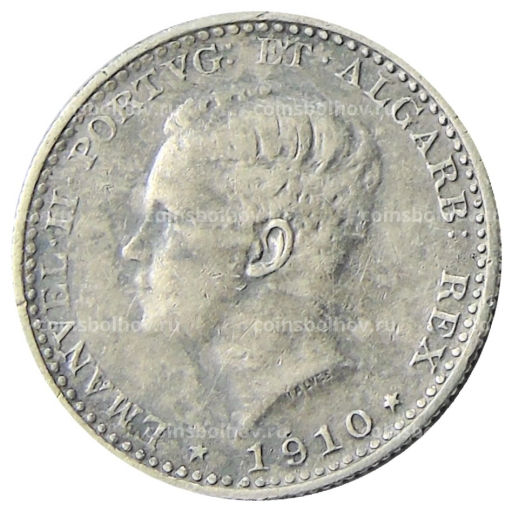 Монета 100 рейс 1910 года Португалия