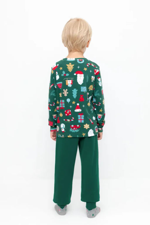 К 1552/тем.зеленый,новогоднее ассорти пижама д/дет яс - Crockid фото 7