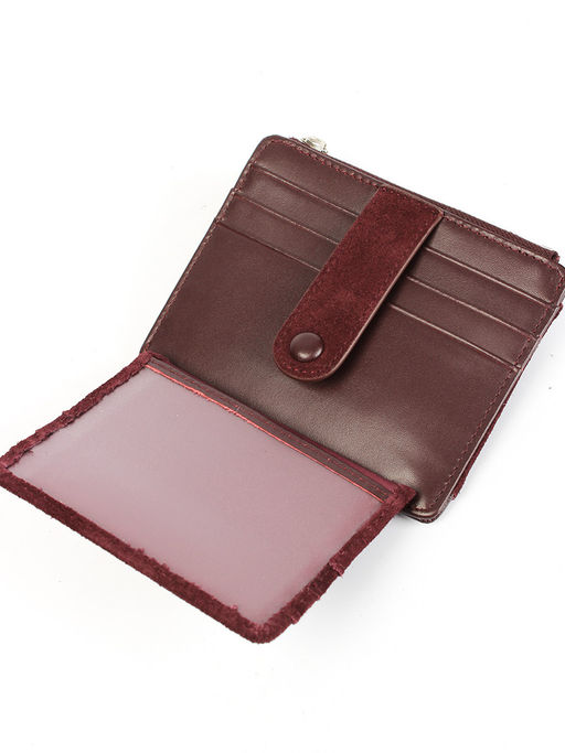 LACCOMA кредитница LA-6525-Z-темно-бордовый натуральная замша  фото 4