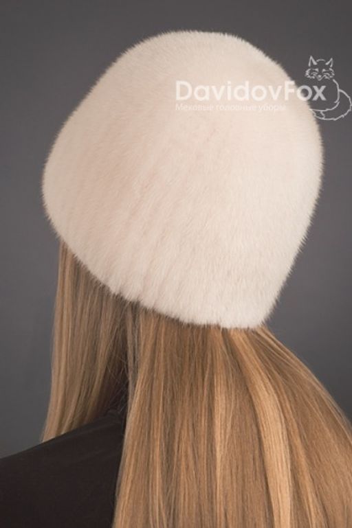 Шапка Сноп норка орнамент розовый жемчуг