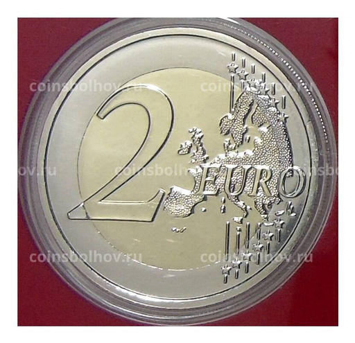Монета 2 евро 2021 года Франция  XXXIII летние Олимпийские игры, Париж 2024 (в красном блистере)