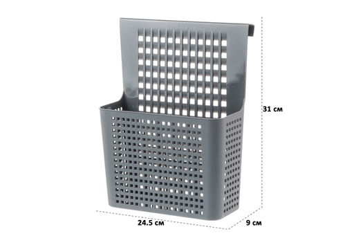 Контейнер 24,5*9,4*31 см Лофт навесной на дверцу серый (модель 6120/08) - Elan gallery фото 2