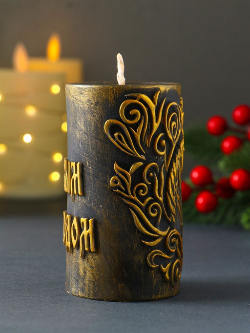 Свеча декоративная «Столбик с лошадью», бронза, 215 г, 55×55×100 мм