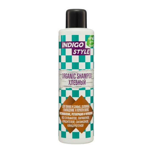 Indigo Органик шампунь хлебный для тонких и слабых, склонных к выпадению и перхоти волос, 1000 мл