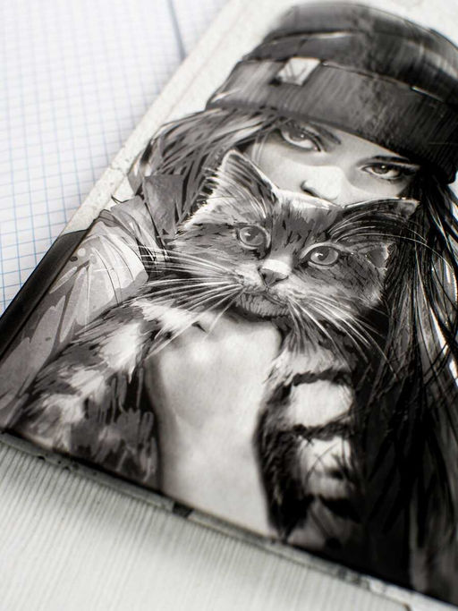 Дневник школьный арт. 69696 ДЕВУШКА С КОТОМ. ОСЕНЬ