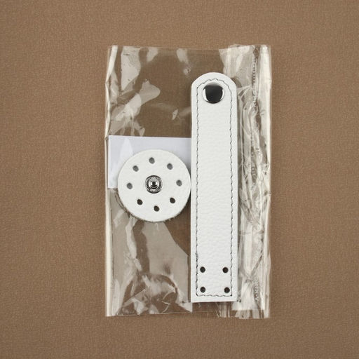 Застёжка пришивная для сумки, на кнопке, из натуральной кожи, 13,5 2,5 см, цвет белый/серебряный - Simaland фото 6