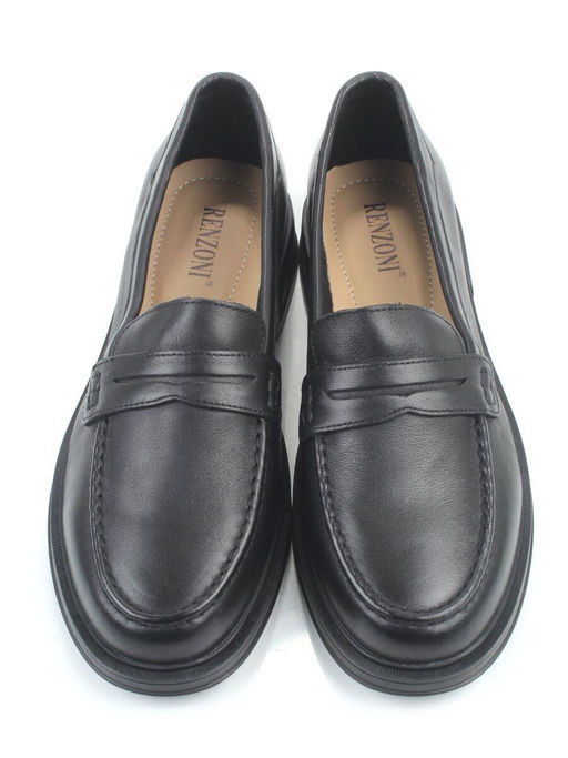 03-DYL144-1 BLACK Лоферы женские (натуральная кожа)