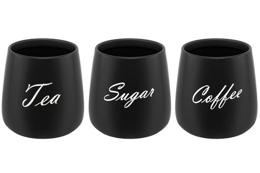 Набор 3 банок д/хранения 850 мл 12*12*13 см Tea, Coffe, Sugar с бамбук. крышк.черный матовый - Elan gallery фото 15