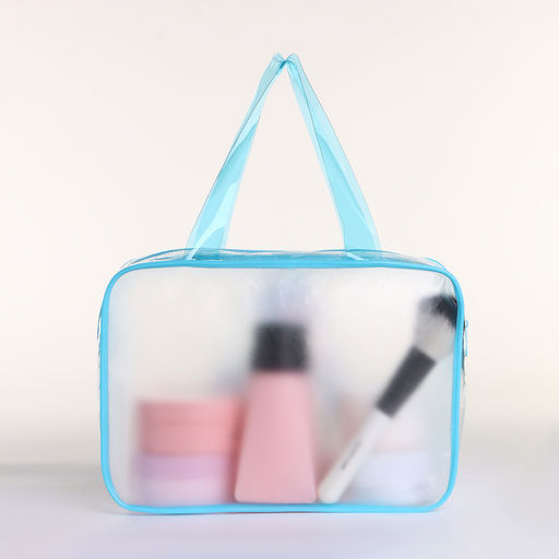 Косметичка-сумка на молнии для бассейна, с ручками, с принтом Балерина, голубая - Simaland фото 2