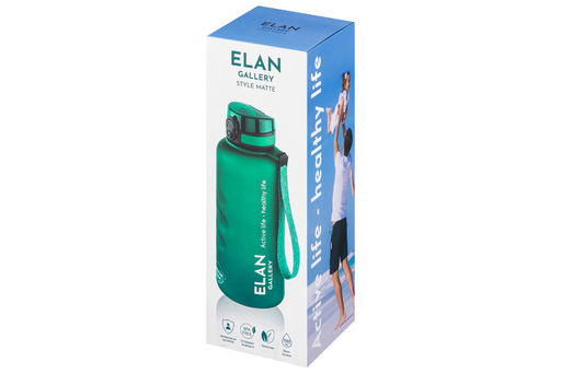 Бутылка для воды 1,5 л 10*10*28,5 см "Style Matte" с углублениями д/пальцев темно-зеленая