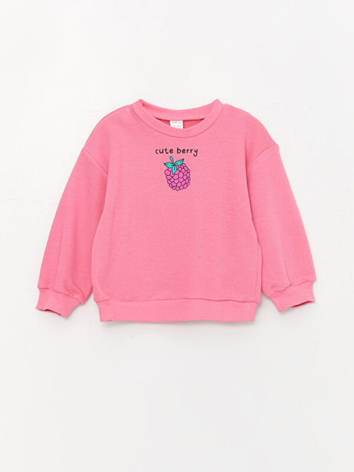 Bisiklet Yaka Uzun Kollu Bask?l? K?z Bebek Sweatshirt 2li - Waikiki фото 2