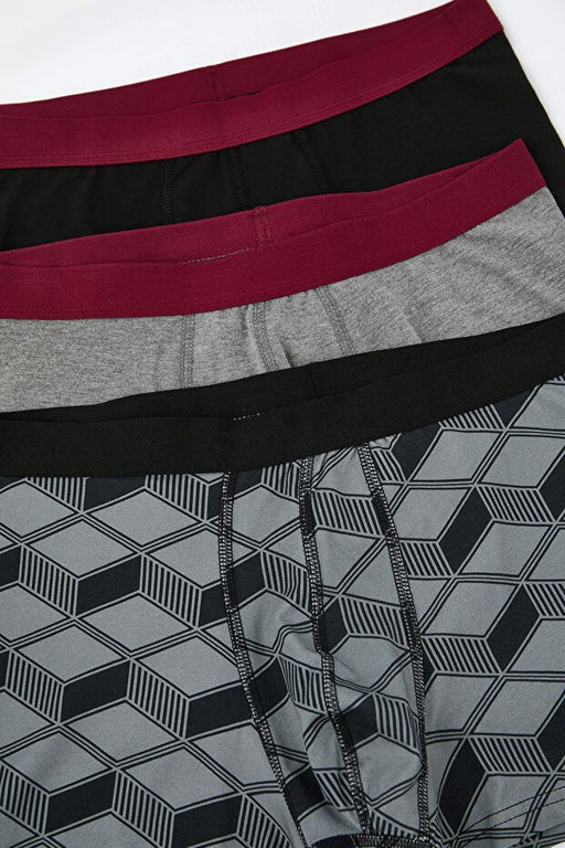 3l_ Siyah Minimal Bask_l_-D_z Mix Pamuklu Boxer TMNAW25BX00022 - Trendyolmilla фото 2