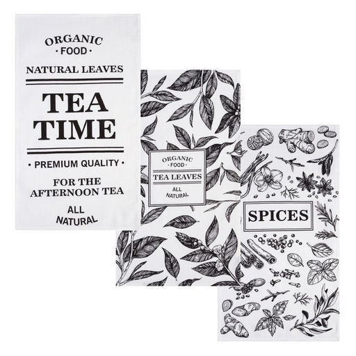 Набор кухонных полотенец Доляна Organic food 35х60см-3шт, 100% хлопок  фото 2