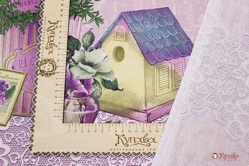 Рогожка Очарование Прованса, ш.1.5м, хлопок-100%, 165гр/м.кв, раппорт 63.5см - Купава фото 3