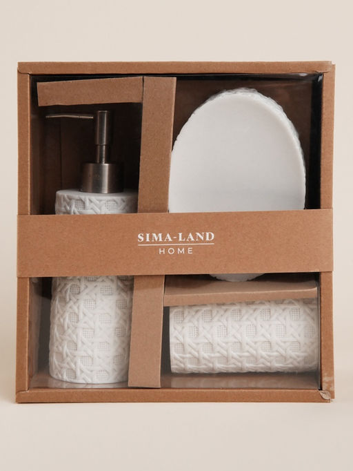 Аксессуары для ванной SL Home, 3 предмета, дозатор, мыльница, стакан