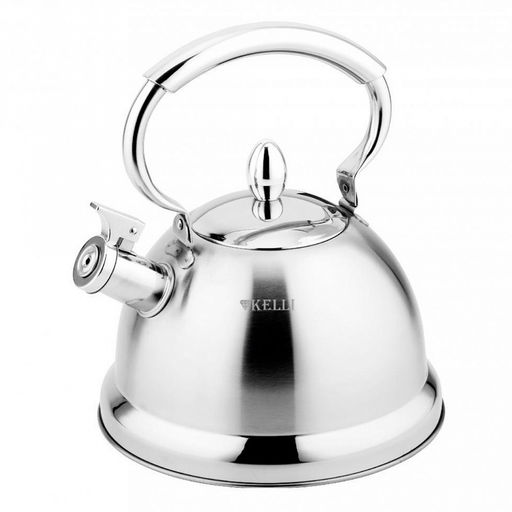 Чайник из нержавеющей стали "Kelli" 3,2л, со свистком, капсульное дно, зеркальная полировка (Китай) Подходит для всех видов плит.