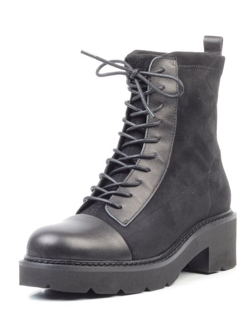 01-M03 BLACK Ботинки демисезонные женские (натуральная кожа, велюр, байка) - Фабричный китай фото 3