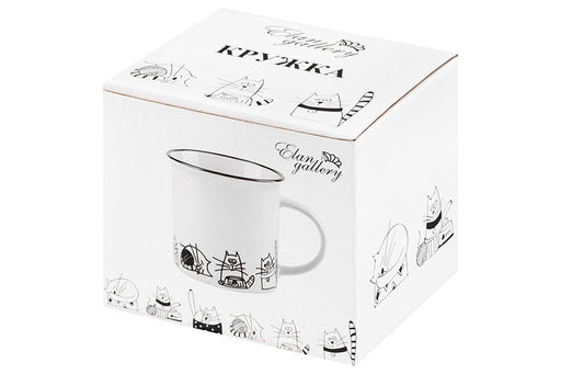 Кружка 240 мл 10,3*7,1*7,5 см БЕЗ КОТА ЖИЗНЬ НЕ ТА Жизнь кошек NEW BONE CHINA - Elan gallery фото 7