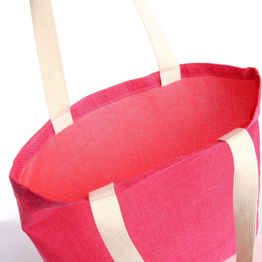 Сумка-шопер без застёжки, из текстиля, цвет розовый - Simaland фото 3