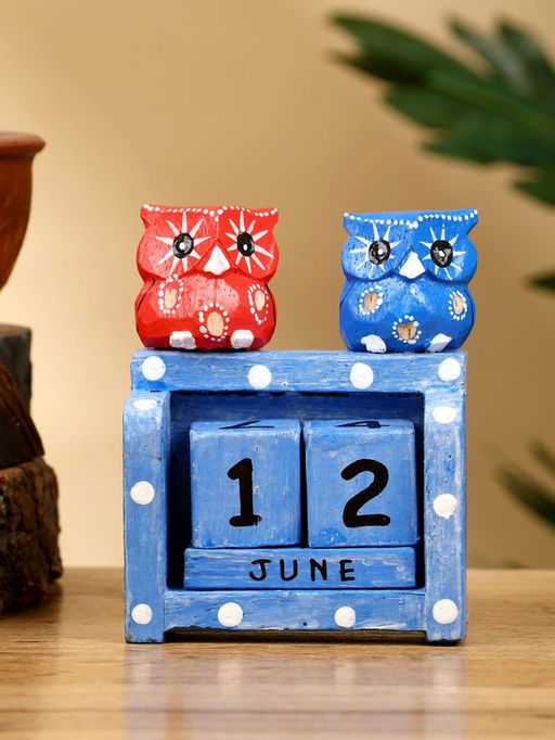 Календарь настольный Пара совят, 849.5 см, дерево, синий, красный - Simaland фото 2