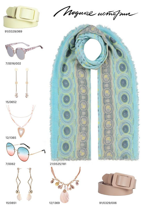 Палантин голубой из ткани с эффектом крэш - Модные истории фото 5