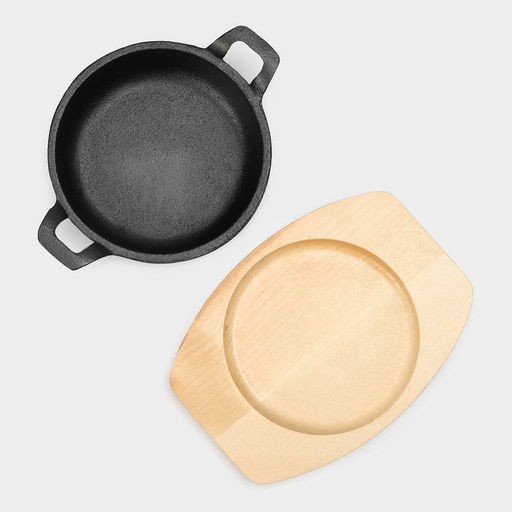 Сковорода Magma «Далат», 16,5×12,5×3,2 см, не деревянной подставке, чугун, индукция, чёрная