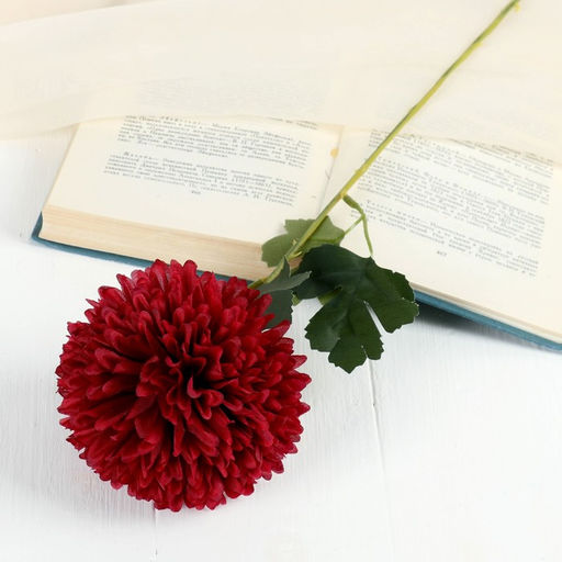 Цена за 2 шт. Цветы искусственные «Хризантема», 9×48 см, бордовые