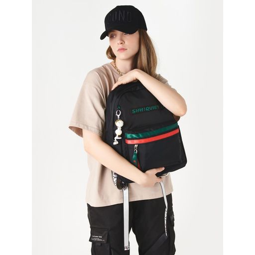 Рюкзак Shh! Quiet! black зелено-красный - Blinky фото 7