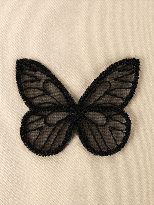 Цена за 2 шт. Аппликация для одежды «Бабочка», текстильная, 3.5×4 см, 10 шт., чёрная