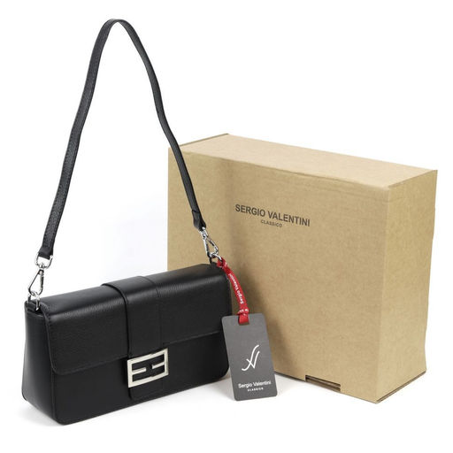 Женская кожаная сумка Sergio Valentini SV-0628 Блек  фото 4